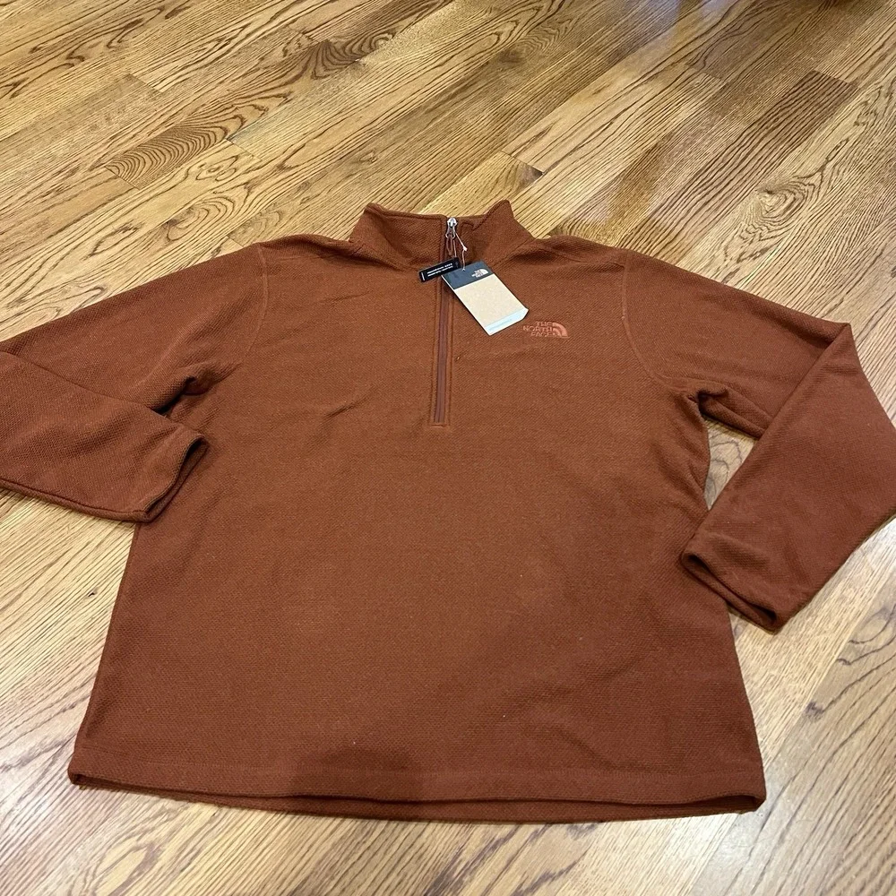 The North Face Mens Textured Quarter Zip Fleece Brandy Brown NF0A3YR1 XL
